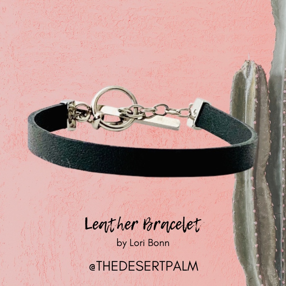 Lori Bonn Leather Bracelet Adjustable Stainless Steel Clasp Designer